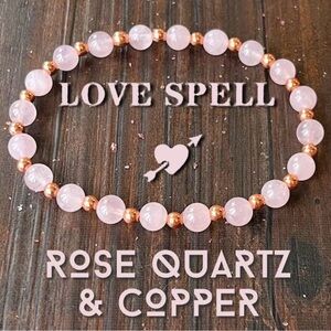 💎4/$20💎Rose Quartz & Copper Beaded Bracelet